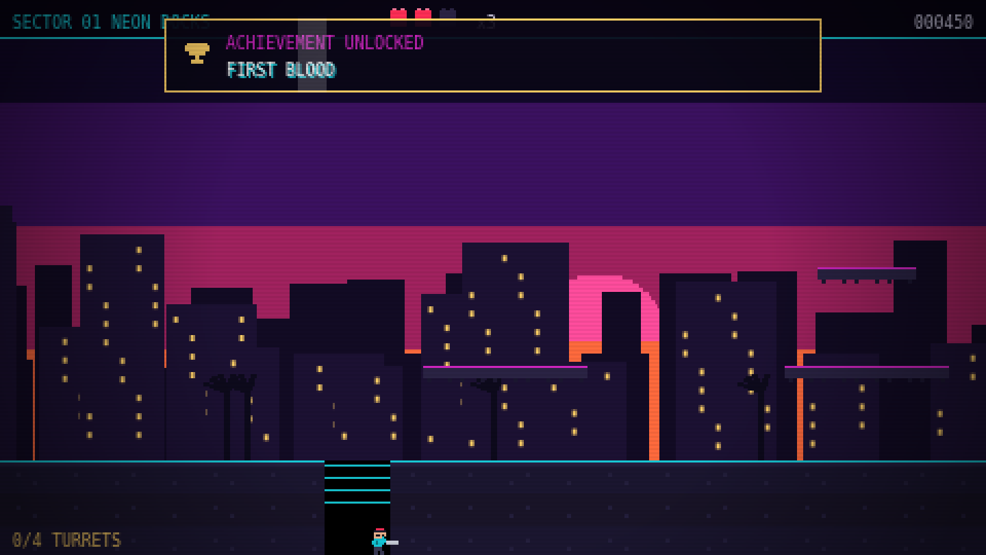 Vice Grid gameplay screenshot, player fighting through enemies